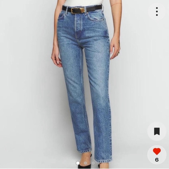 Reformation Denim - Reformation Jeans Cynthia High Rise Straight Jeans Colorado Wash Size 31